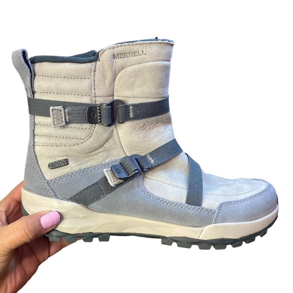 Merrell Icepack Winter  Polar Waterproof Fleece Lined Snow Gray Boots 8us